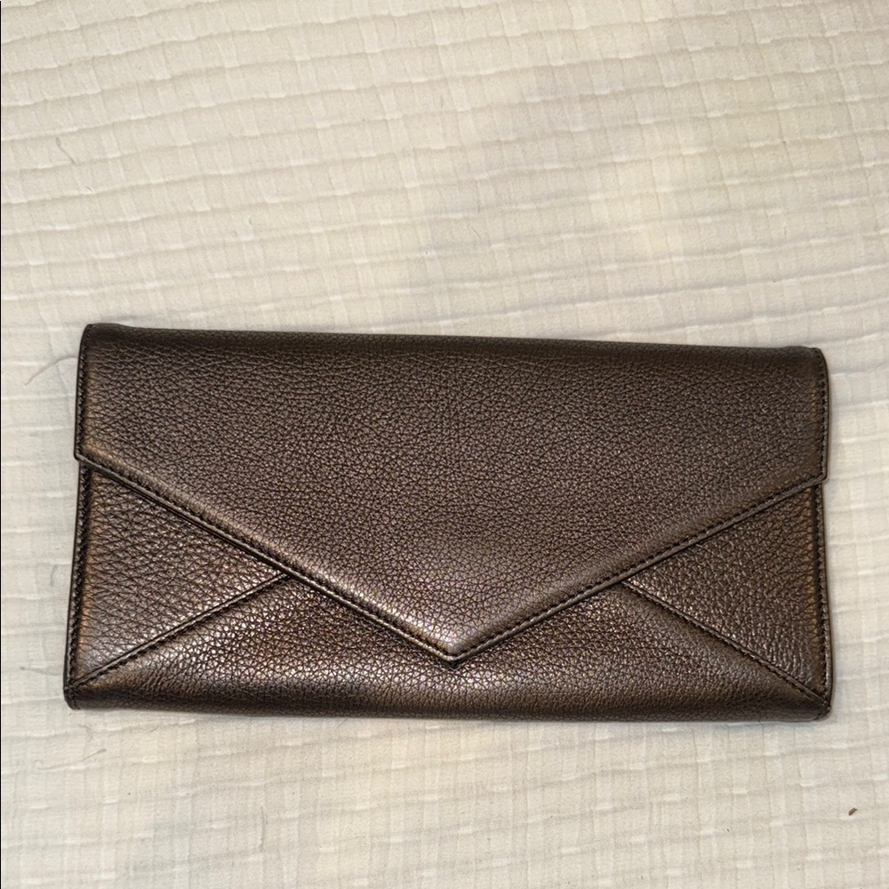 Cuyana bronze envelope clutch